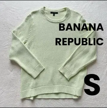 BANANA REPUBLIC 바나리파 코튼 니트 S 라임 그린