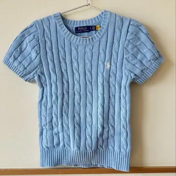 Polo Ralph Lauren 케이블 니트 반팔 S 라이트 블루