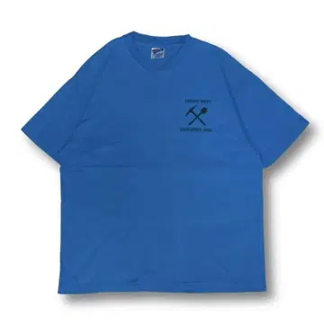 USA Hanes 광산 로고 구제 티셔츠 파랑 XL