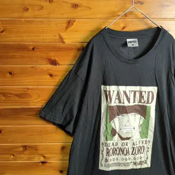 ONE PIECE 원피스 티셔츠 롤로노아 조로 수배서 블랙 4XL 5L