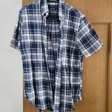 RALPH LAUREN 체크 무늬 반팔 셔츠 M
