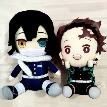 탄지로와 이구로 오바나이 봉제 인형 세트 약 25cm