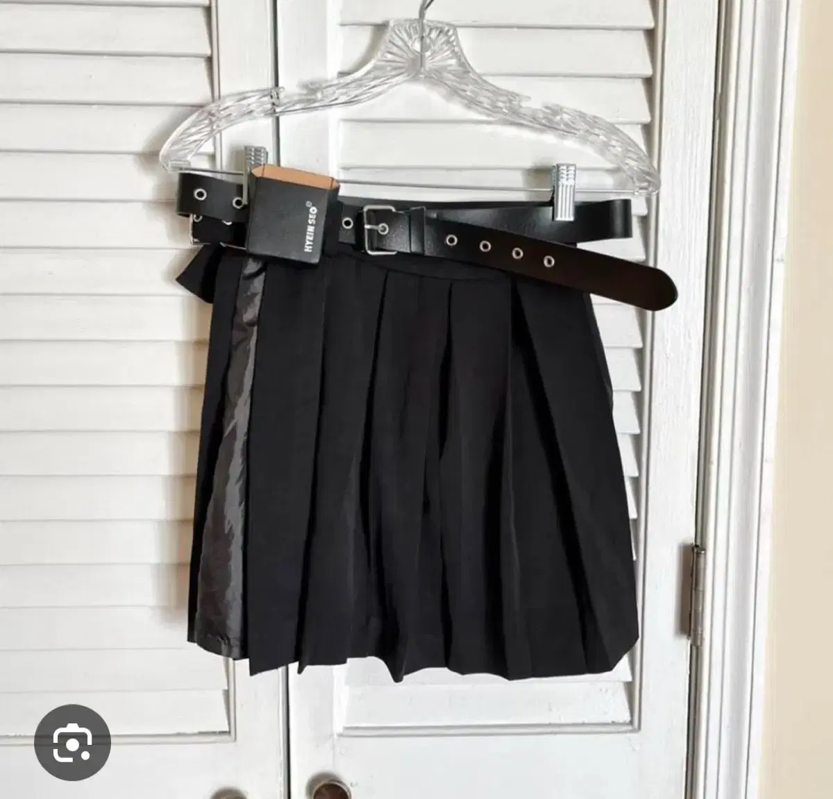 pleated skirt with garter belt Black O-Ring Garter Belt Pleated Skater Skirt main image 1