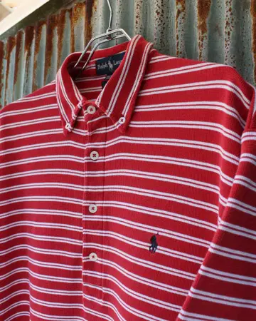 90년대 Ralph Lauren 'BIG' 피케 셔츠 보더