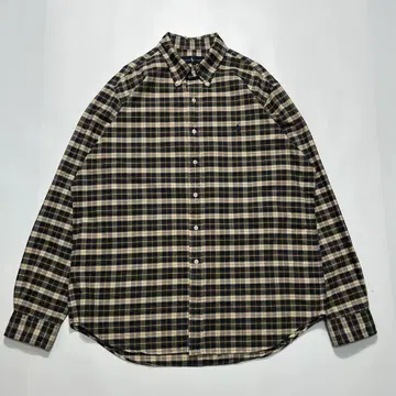 Ralph Lauren 버튼다운 셔츠 XL 블랙 베이지 a6047