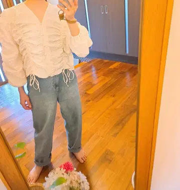 새상품급 셔링 셔츠