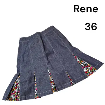 새상품급 인기 Rene 스커트 Rene 꽃무늬 일본제 36