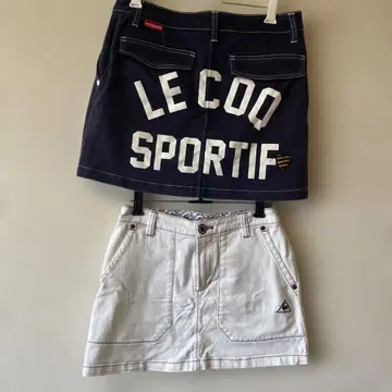 LE COQ SPORTIF 데님 스커트 2점 세트 [화이트 얼룩 있음]
