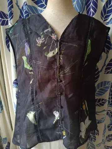 PqranVintageFlower 시어 블랙 화이트 세트