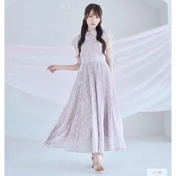 로제뮤즈 pleats floral print dress 핑크
