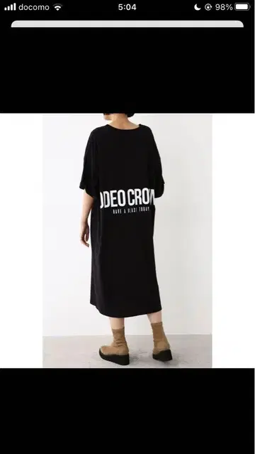 RODEO CROWN 로고 블랙 티셔츠 원피스 새상품