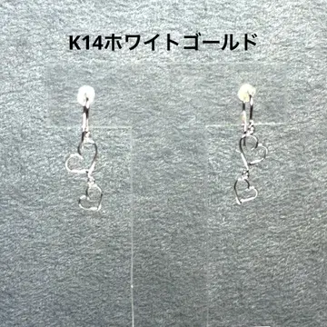 K14 화이트 골드 (하트) 후크 피어스
