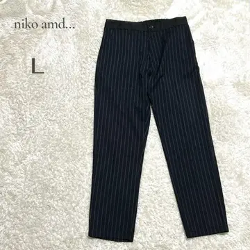 [ 니코앤드 ] niko amd.. 스트라이프 슬랙스 L 네이비 슬림핏