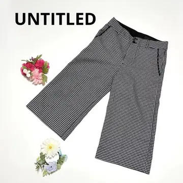 언타이틀 703 하운드투스 체크 와이드 팬츠 일본제 2 사이즈