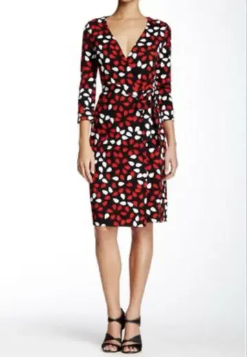 Diane von Furstenberg 도트 무늬 랩 드레스 M