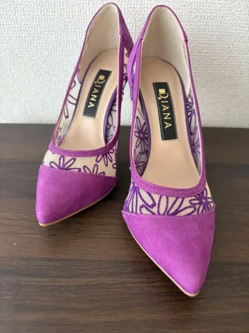 DIANA 핑크 꽃무늬 자수 하이힐 22.5cm