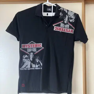 HYSTERIC GLAMOUR 블랙 피케 셔츠 S