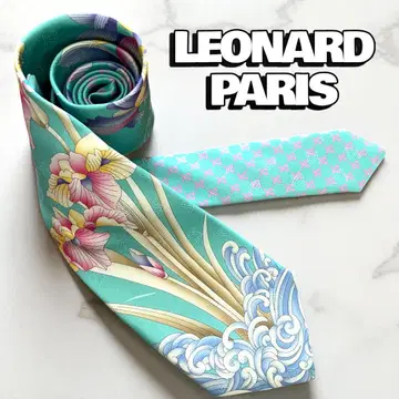 LEONARD 넥타이 블랙 에메랄드 그린 핑크 금붕어 실크