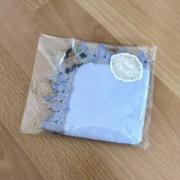 치카자와 레이스 손수건 술 아쿠아블루