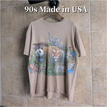 90년대 USA 제작 SANSEGAL 애니멀 티셔츠 싱글 스티치 M