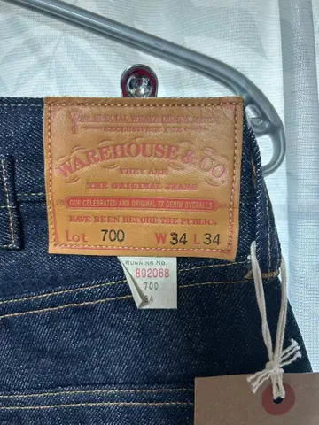 WAREHOUSE Lot 700 W34 L34 스트레이트 데님