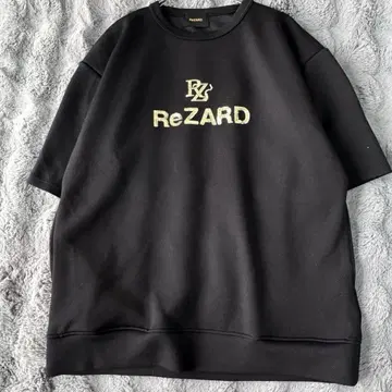 ReZARD 리자드 스팽글 로고 골드 맨투맨 티셔츠 블랙