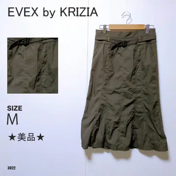 에베크스 바이 크리치아 머메이드 라인 플레어 스커트 카키 새상품급