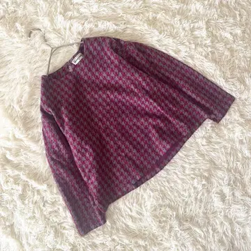 [피에르 가르뎅] [M] 상의 긴팔 하운드투스 패턴 라운드넥 가을/겨울