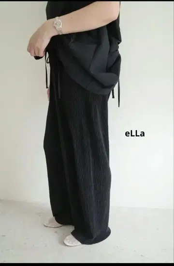 eLLa FUKURE jacquard pleats pants