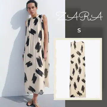 [미사용 새상품] ZARA ZW COLLECTION 프린트 원피스 S