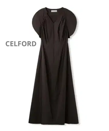 CELFORD 셀포드 아치 프릴 슬리브 롱 원피스 플레어