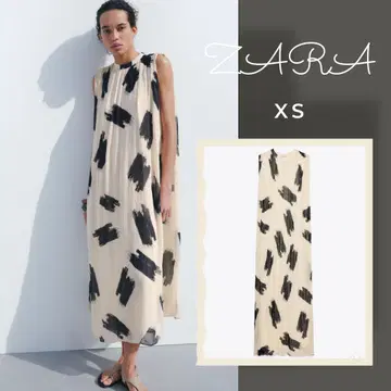 [미사용 새상품] ZARA ZW COLLECTION 프린트 원피스 XS