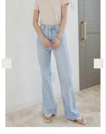 부츠컷 데님 플레어 데님 라이트 블루