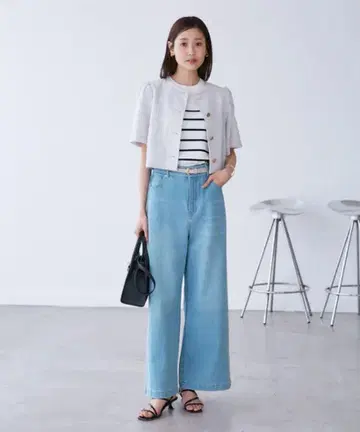 로페피크닉 허리 혁명 데님 38 와이드 팬츠