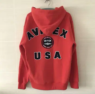 avirex 아치 로고 후드티