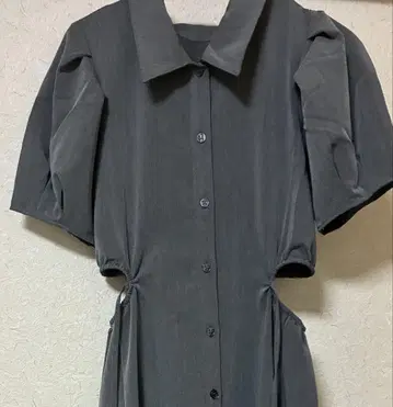리젝시 허리 오픈 셔츠 원피스