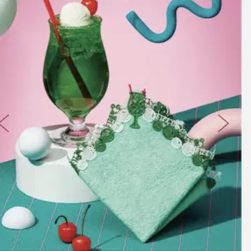 랩핑 완료 치카자와 레이스점 시즌 타월 손수건 크림 소다 그린