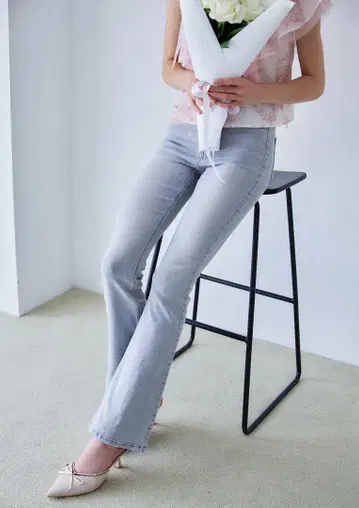 Stretch flare denim pants