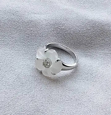 Swarovski 꽃 모양 실버 반지