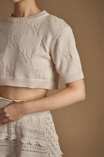 HAENGNAE KISHIMEN CROPPED TOP 베이지