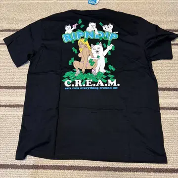 [새상품] RIPNDIP Cream 티셔츠 블랙 XL 사이즈