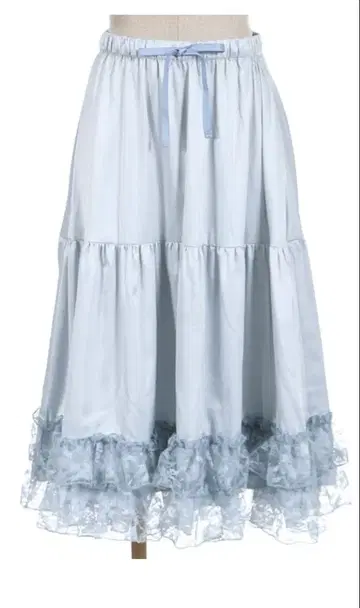 axes femme kawaii 레이스 프릴 미디 페티 스커트 블루