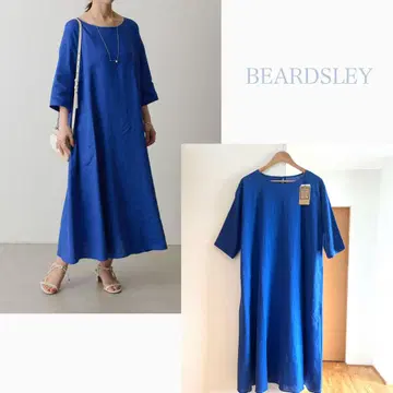 [새상품] BEARDSLEY 린넨 원피스 파랑 블루