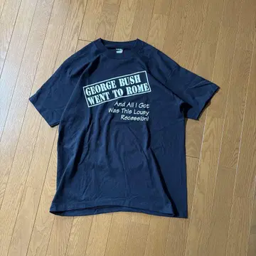 90s 티셔츠 조지 부시 미국 대통령 USA 제작 블랙