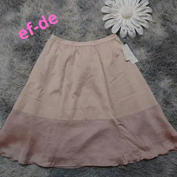 미사용 새상품 ef-de 스트레치 베이지 플레어 스커트 무릎 기장