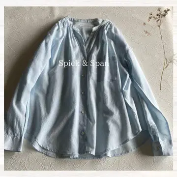 Spick & Span 시어 스키퍼 셔츠 풀오버 블라우스 긴팔