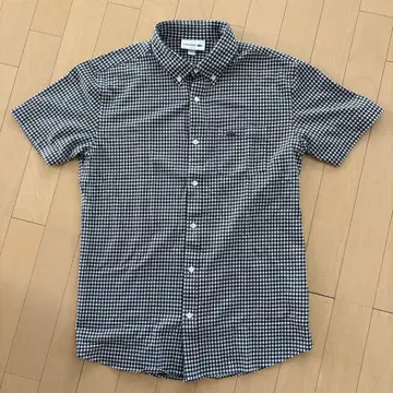 깅엄 체크 비즈 피케 셔츠 (반팔) LACOSTE