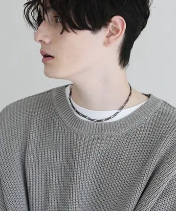 블랙 메탈 체인 목걸이