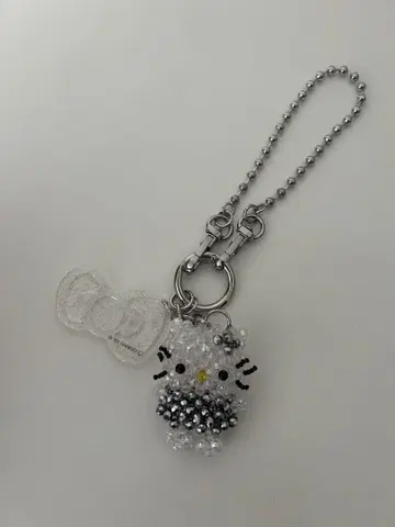 로리즈팜 Me% HELLO KITTY 비즈 키참 실버