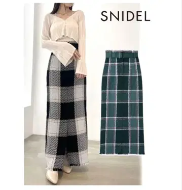 SNIDEL 스나이델 체크 롱 타이트 스커트 M 사이즈